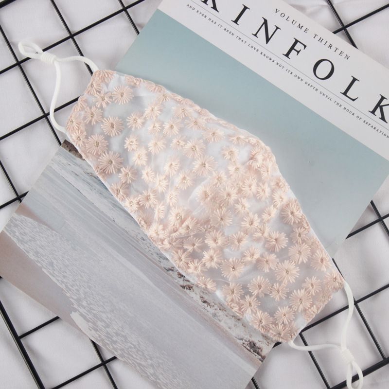 Masque filtrant anti-poussière mince et respirant à double couche en chrysanthème pour femme version coréenne_voghion.com