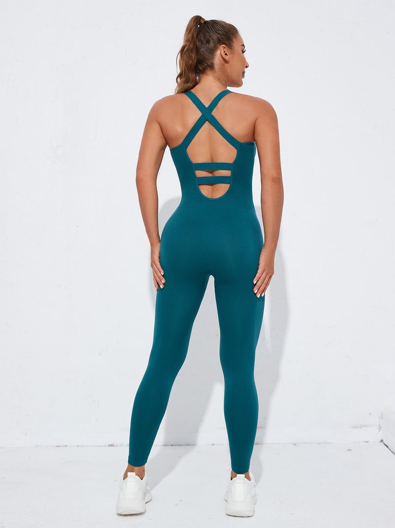 Seamless Onesie Stretch No Chest Pad Sports Apparel Gym Clothes Suspender Sexy Jumpsuit Women_voghion.com