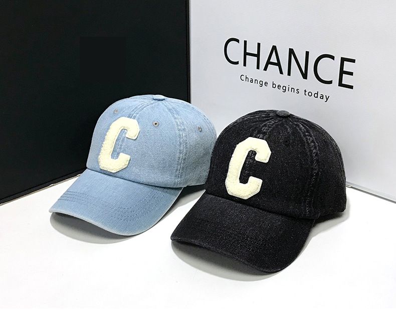 Denim Caps Casual 100% Cotton Letter C Baseball Women Men Spring Summer Cap_voghion.com