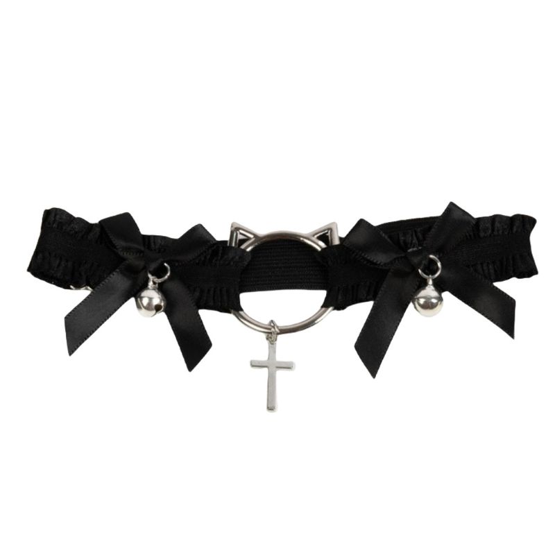 Bague de jambe en forme de clochette avec nœud papillon pour femme, accessoire punk, croix de cuisse_voghion.com
