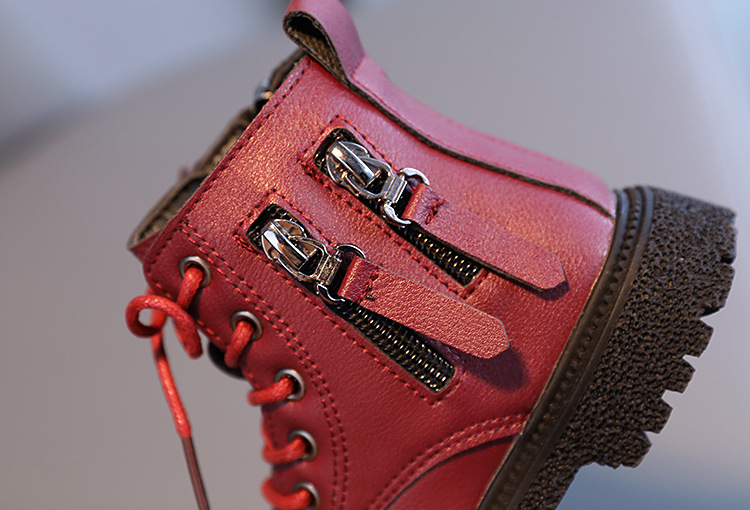 Scarpe per bambini Autunno e inverno Stivali Martin in velluto Scarpe piccole e calde in pelle Stivali corti grandi in cotone per ragazze_voghion.com
