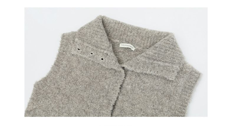 Lines Style Winter Korean Version Sleeveless Intellectual Commuting Versatile Wool Cardigan_voghion.com
