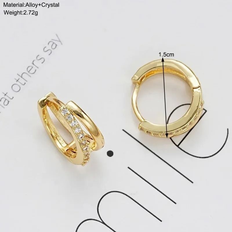 Aurora Atelier 925 Sterling Silver Crystal Zirconia Hoop Earrings For Women Fashion Simple Double Ring Circle Earrings Punk Jewelry Party Gifts_voghion.com