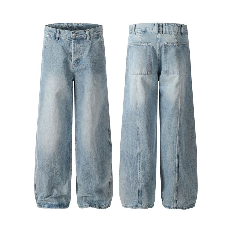 Jeans larghi e larghi da uomo, modello Machete A, modello retrò con motivo a fulmini, da uomo_voghion.com