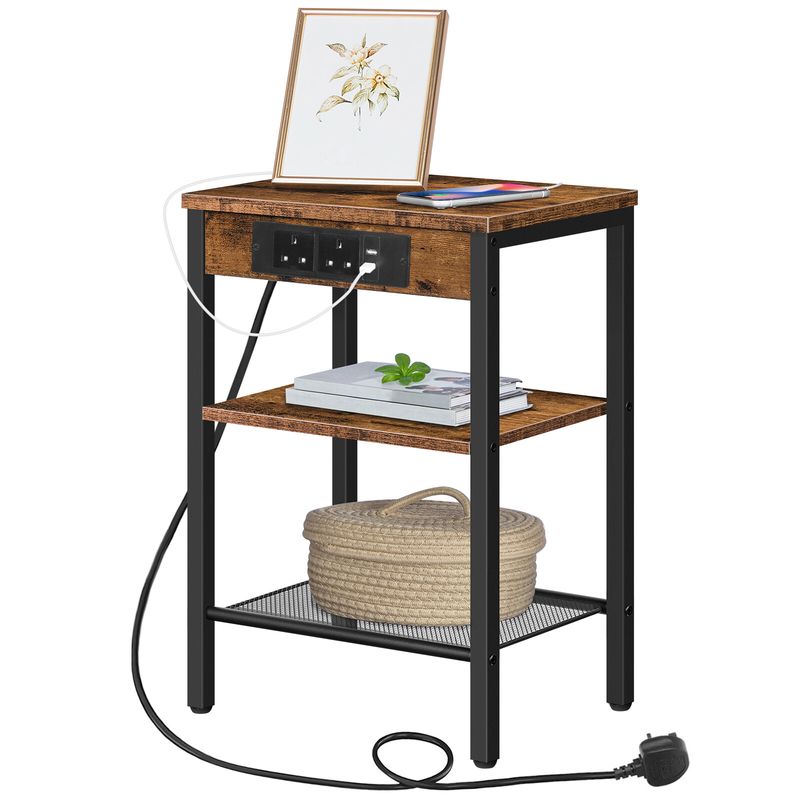 HOOBRO Side Table Coffee Table End Table NightStand Bedside Table With 2 Drawers_voghion.com