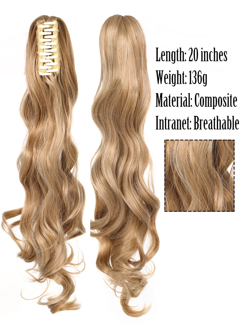 Wigs Claw Clip Curly Ponytail Synthetic Hair Extensions_voghion.com