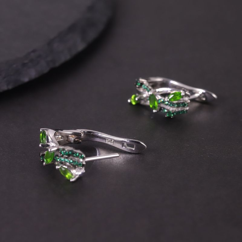 Nieuw ontwerp natuurlijke topaas oorbellen S925 zilver ingelegde granaat peridot amethist gekleurde edelsteen oorbellen_voghion.com