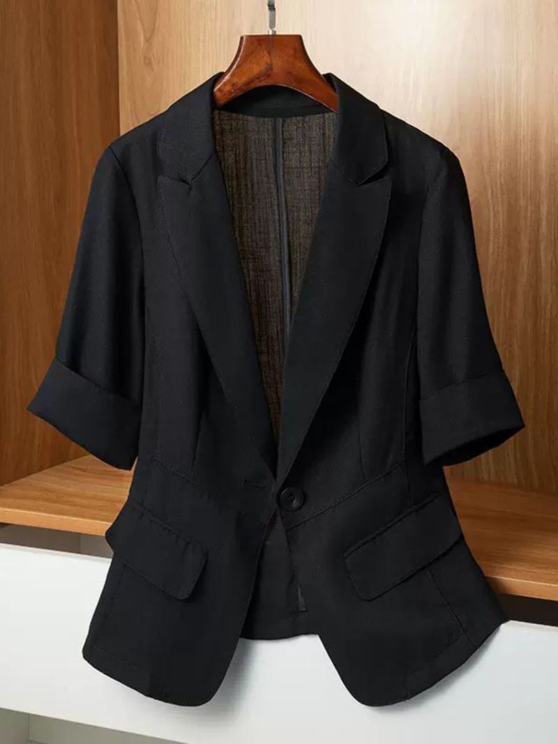 Summer And Autumn Thin Coat Covering Belly Casual Suit Top En_voghion.com