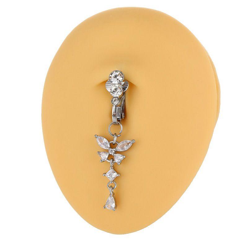 Bauchnabelring Schmetterling Bauchpiercing Clip auf Nabelschnur Bauchnabel Knorpel Clip auf Ohrringe Körperschmuck_voghion.com