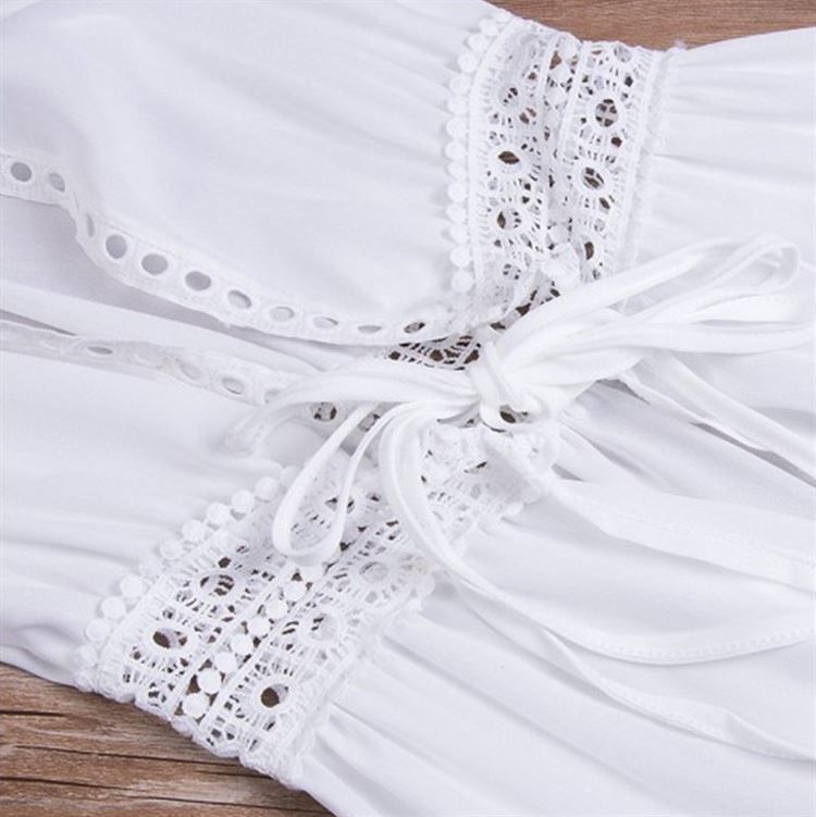 Elegant Chiffon Beach Cover Up With Lace Trim - Lightweight Sheer Kimono Wrap For Women, Plus Size Available_voghion.com