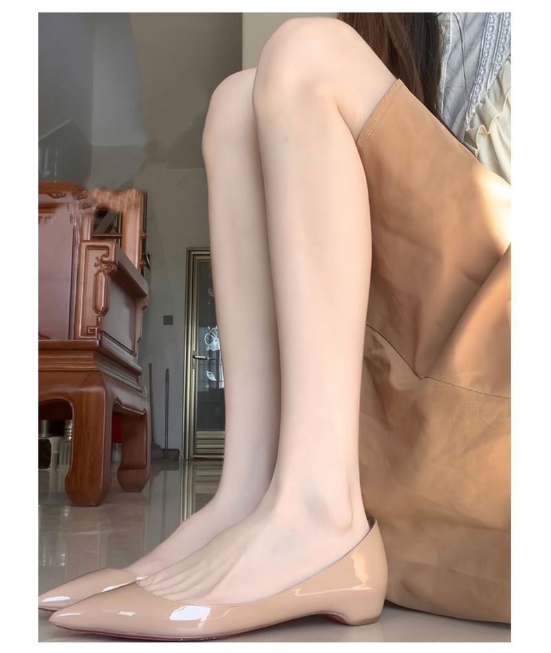 Naked color pointed toe shallow mouth single shoes for women with low heels and flat soles, 2024 new internally elevated_voghion.com