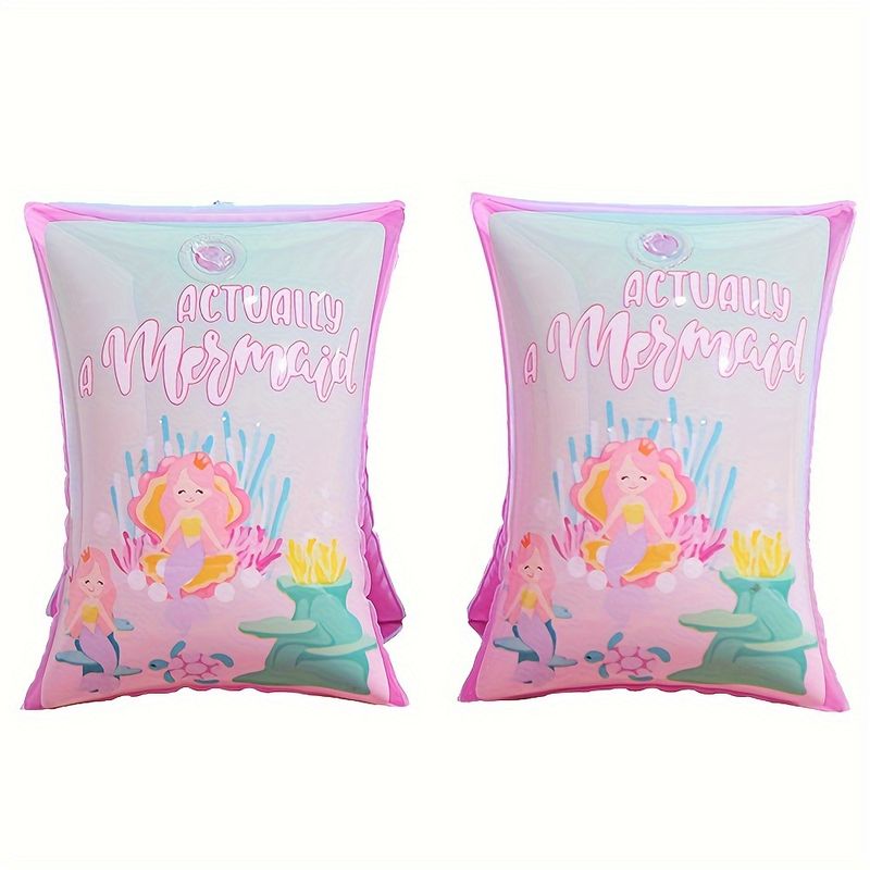1pc PVC Material Cartoon Swimming Ring, Mermaid Pattern Floating Ring_voghion.com