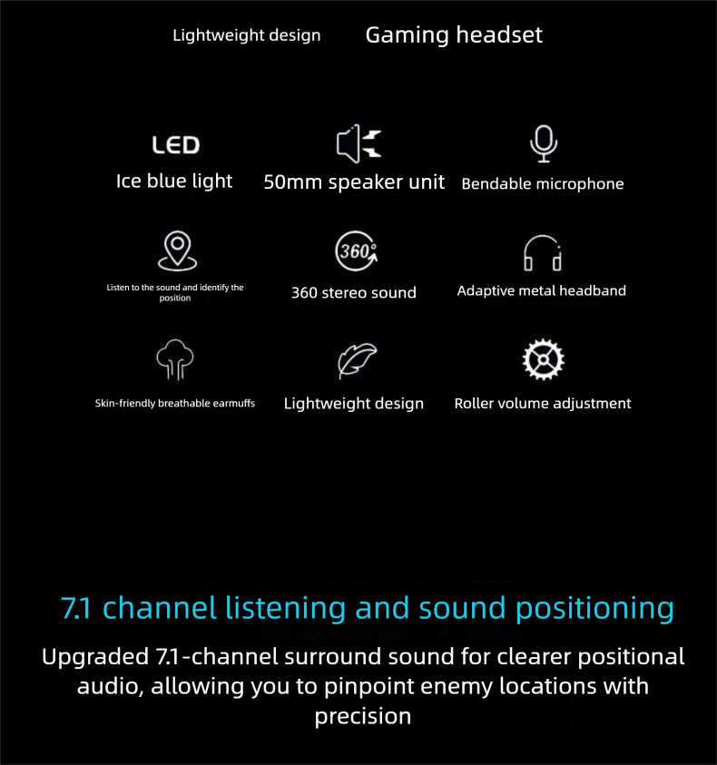Computer Headset Over-Ear Gaming E-Sports Dedicated Wired Headphone With Microphone For Desktop And Laptop Universal_voghion.com