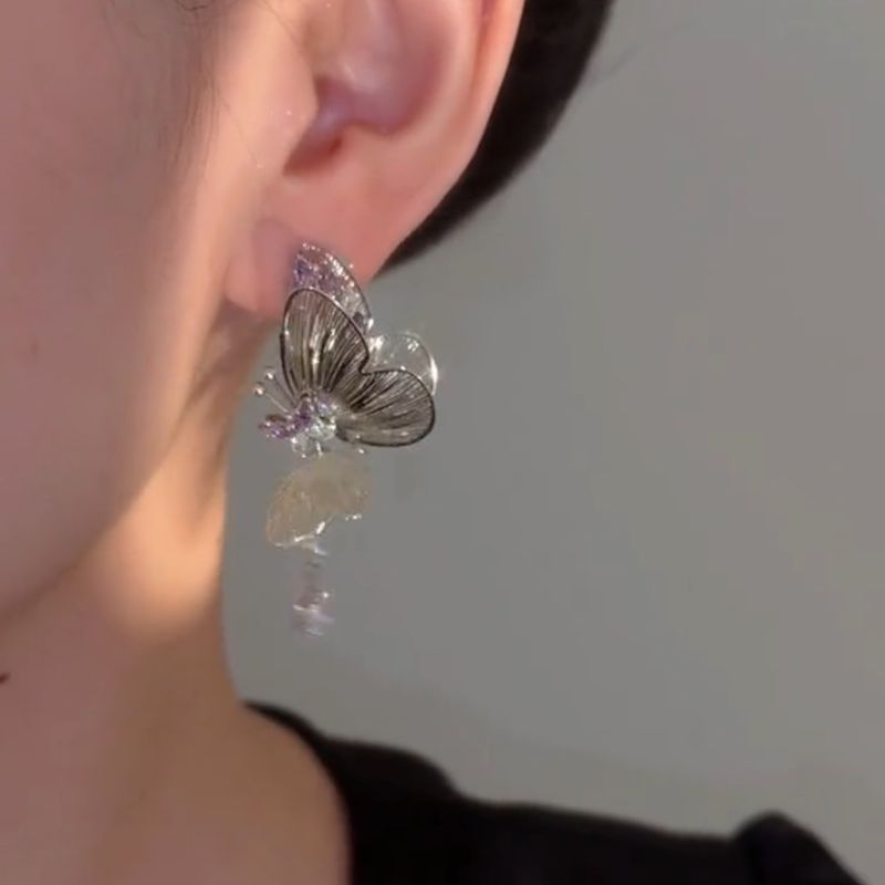 Französisch inspirierte hohle Tropfenohrringe mit Quaste – leichter Luxus, glänzendes und 3D-Design für Frauen (supereleganter Stil)_voghion.com