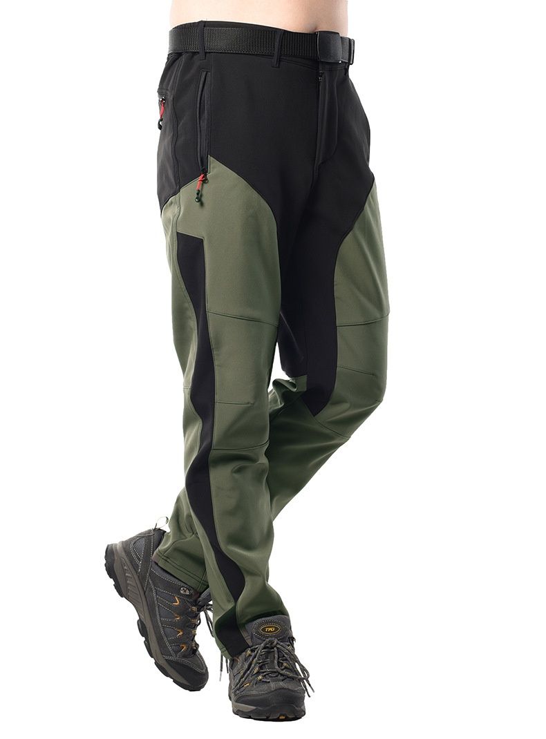 001 Winter Outdoor Soft Shell Jacket Men Fleece Lined Thickened Water-Resistant Skiing Hiking Warm Sports Long Pants Casual_voghion.com