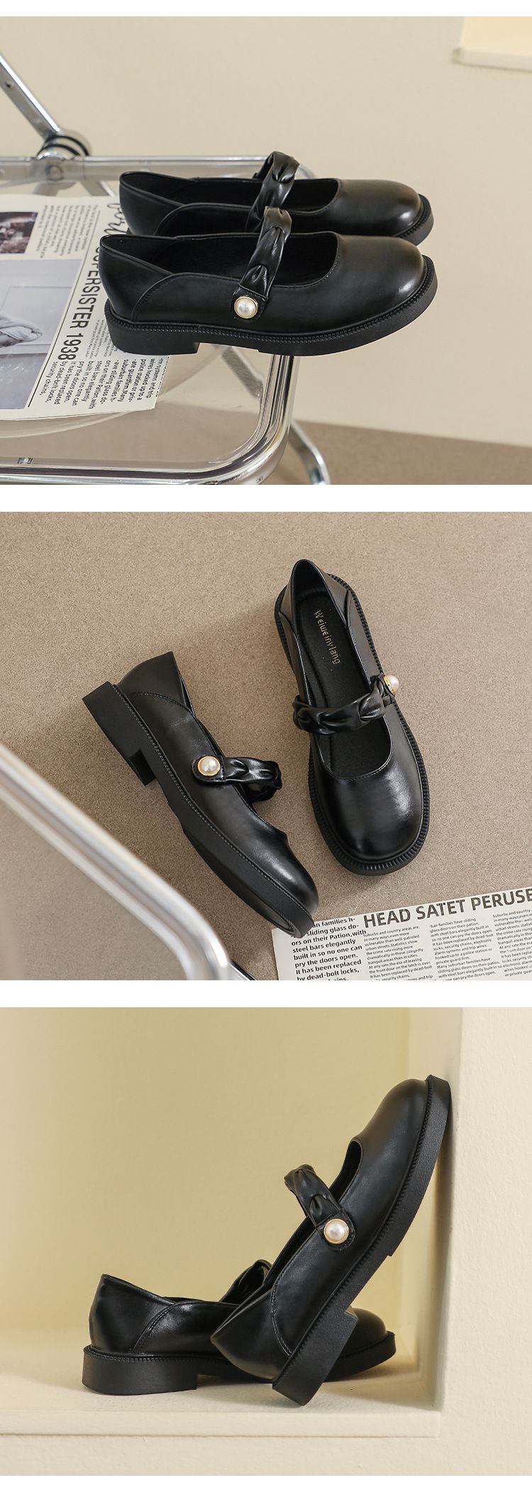 T Platform Mary Jane Shoes Female French Fairy Style With Skirt Sweet Single Shoes Large Size Women's Shoes_voghion.com