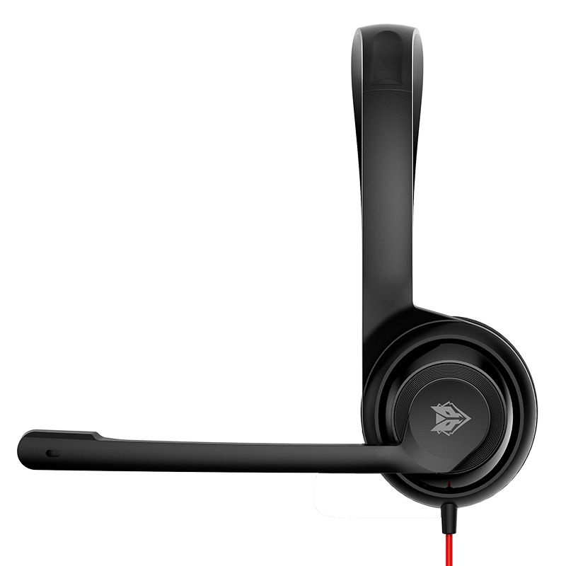 HW02 Cuffie monoauricolare cablate ultraleggere con microfono antirumore e doppia presa USB/3,5 mm per call center, ufficio e lavoro da remoto_voghion.com