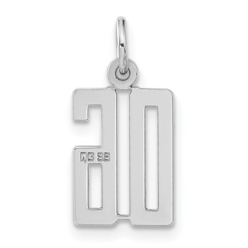 Sterling Silver Small Elongated Polished 06 Number Charm_voghion.com