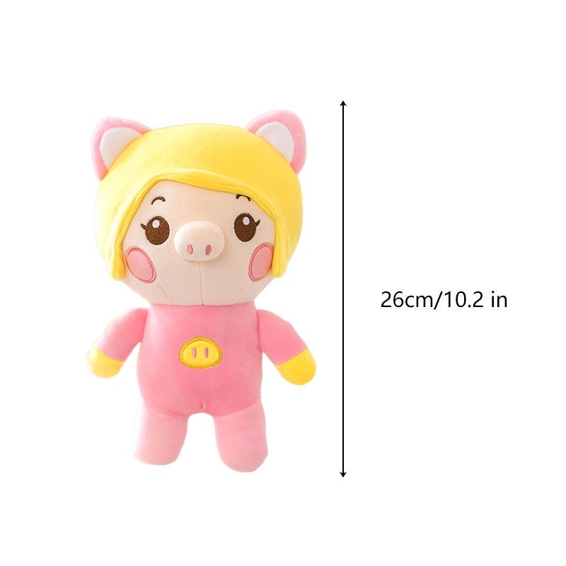 Plüschschweinchen, molliges Heldenspielzeug für Mädchen, niedliche und liebenswerte Puppe im Cartoon-Stil, Stofftier_voghion.com