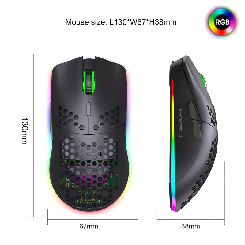 Hole RGB Glow Macro Programiranje Igralna miška 6-tipka za izklop luči Različne žične miške_voghion.com