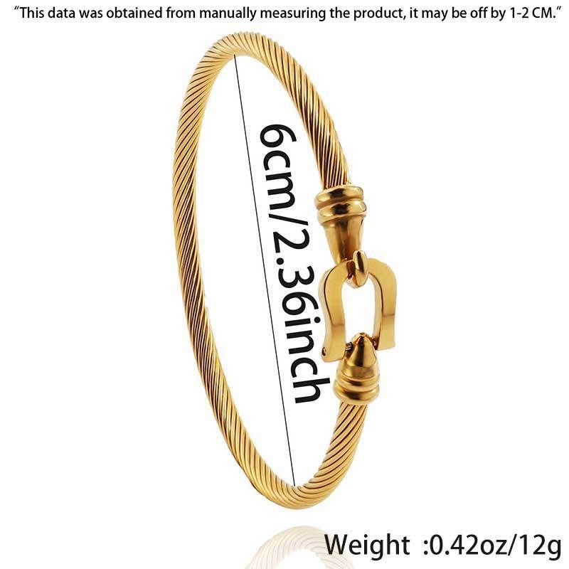Unisex-Armband aus Titanstahl, elastisches Armband mit Hufeisenschnalle für Mädchen, High-End-Persönlichkeit, einfaches, nicht verblassendes, exquisites Armband für Freundinnen_voghion.com