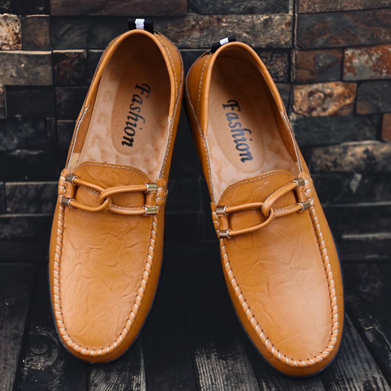 Mocassini da uomo in stile britannico, in pelle, casual, estivi, da guida, slip-on, pigri, alla moda, versione coreana_voghion.com