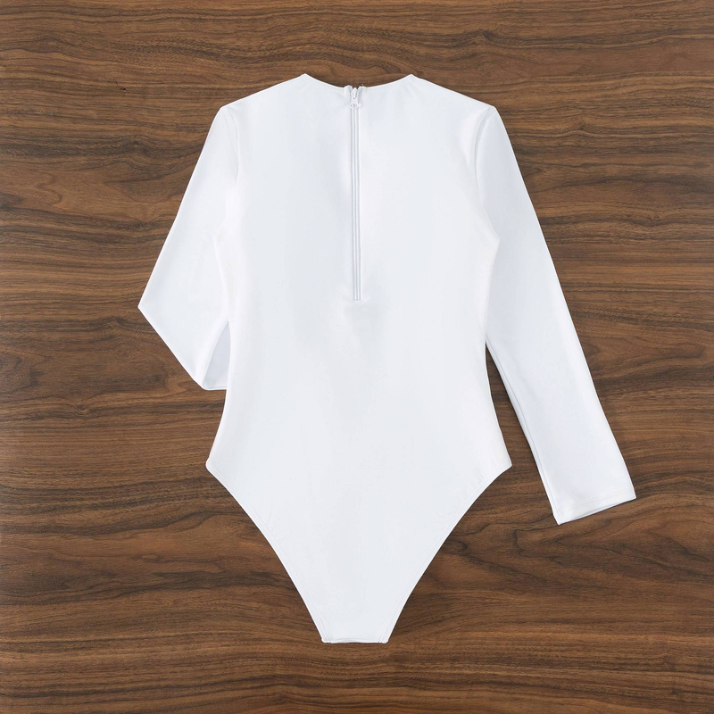 Women's Long Sleeve One Piece Swimsuit - High Elasticity, Full Coverage, UPF Protection For Surfing, Beach & Swimming_voghion.com