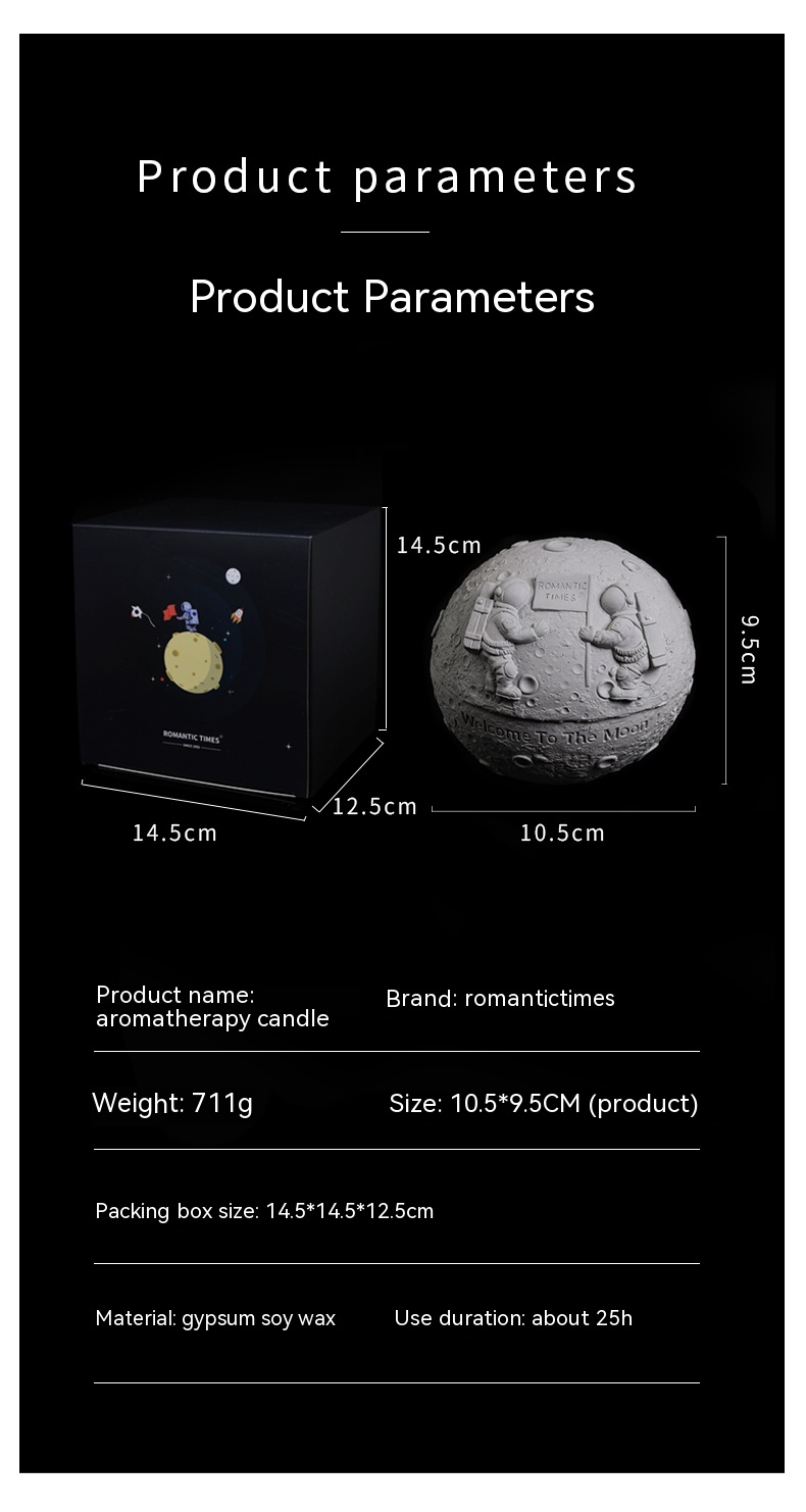 Moon Fireless Gypsum Aromatherapy Candle Fragrance Expanding Stone Crowd Ins Decoration Planet Men's with Hand Gift_voghion.com