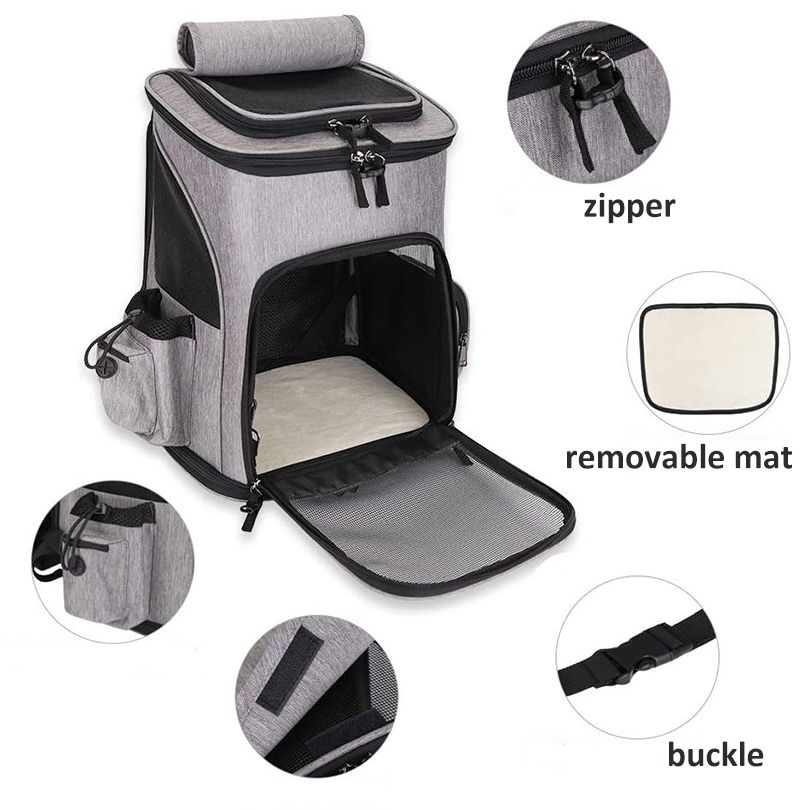 Breathable Pet Cat Carrier Backpack Foldable Pet Carrier Transport Travel Bag Expandable Large Capacity Creative For Cats Dogs_voghion.com