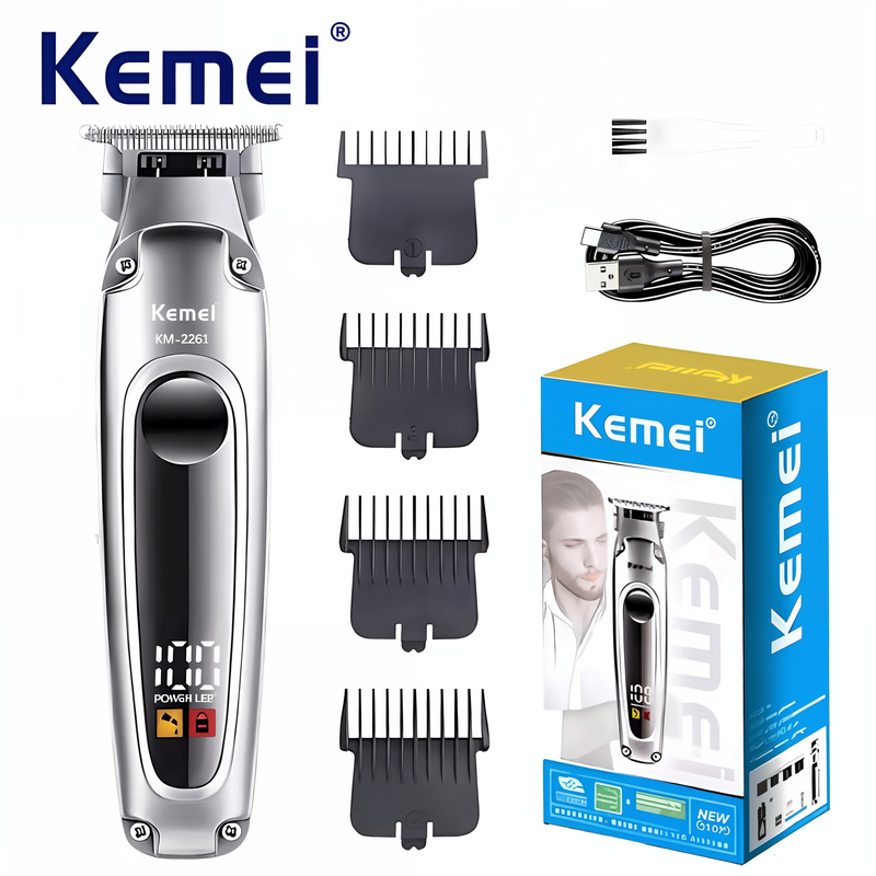KM-2261 elektriline USB-taaslaetav juhtmeta habemelõikur meeste võimas juukselõikuri trimmimise tööriist_voghion.com