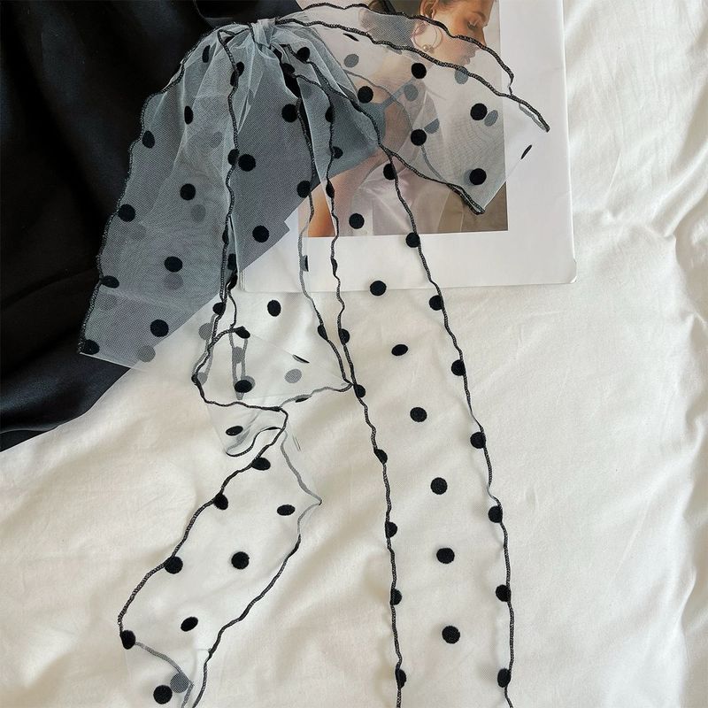2025 New Organza Polka Dot Long Summer Women's Silk, Sheer, Lightweight, Atmospheric, Versatile Ribbon_voghion.com