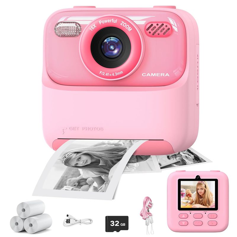 Cámara de fotografía digital infantil Insan 1080P HD con doble lente, grabadora de vídeo para niños y niñas, juguete ideal para cumpleaños._voghion.com