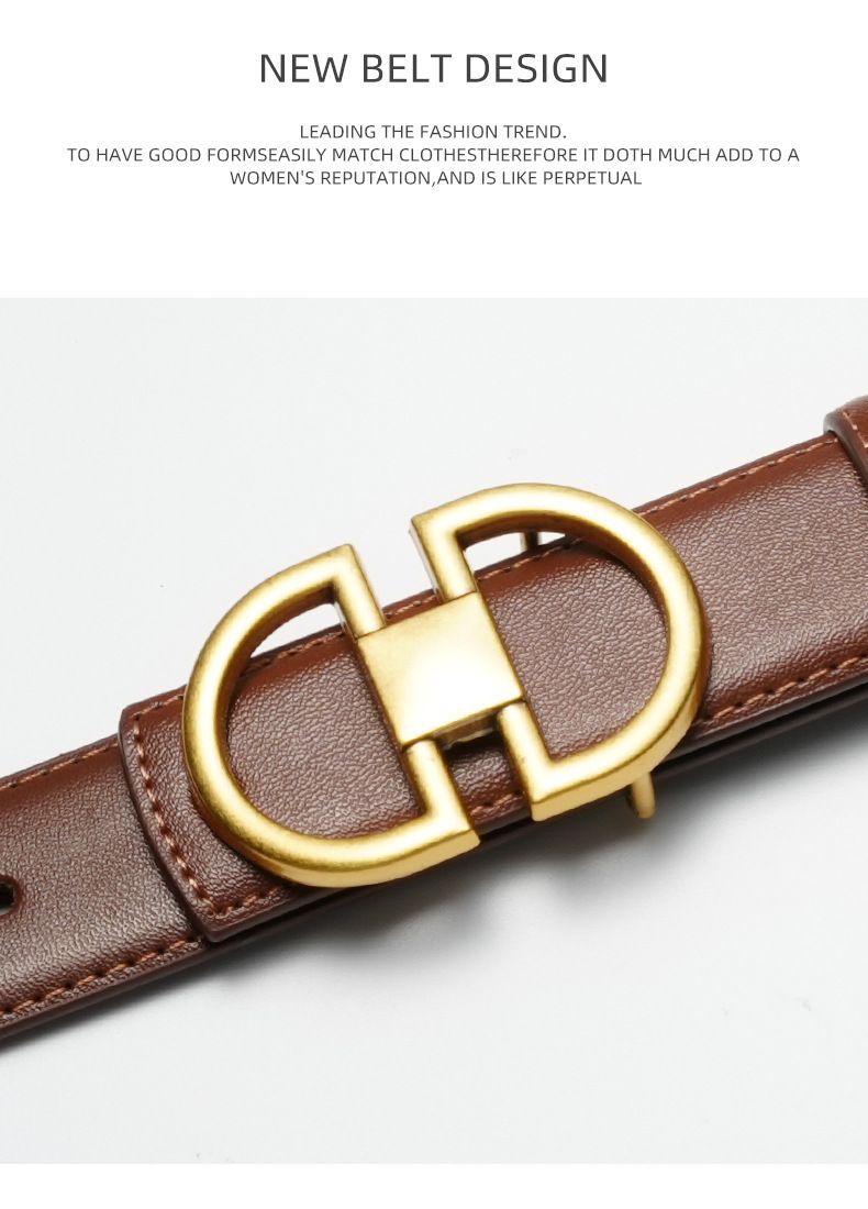 Dress Smooth Button Decorative Versatile Thin Skirt Women's Belt_voghion.com