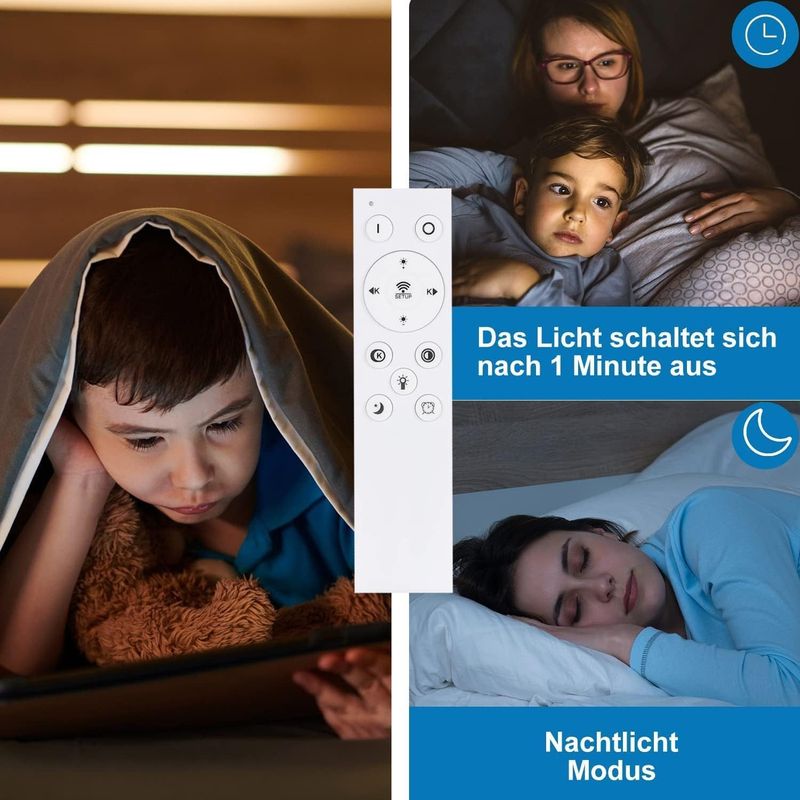 Glitzerlife Deckenlampe Led Deckenleuchte Wohnzimmer - Dimmbar Mit Fernbedienung Schlafzimmerlampe Modern Design Wohnzimmerlampe Für Arbeitszimmer Jugendzimmer_voghion.com