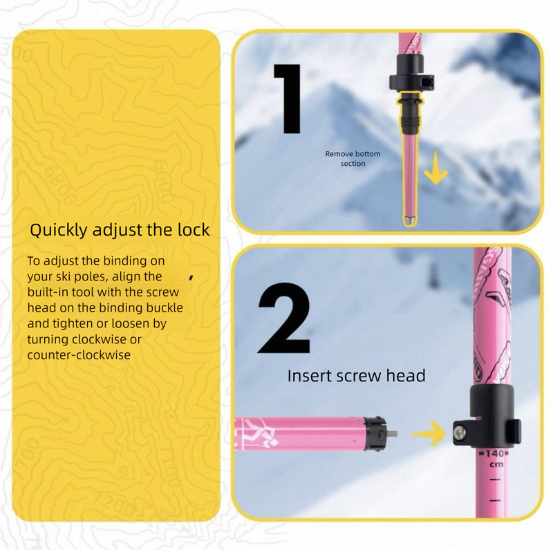 Asgard Outdoor Powder Walking Sticks Aluminum Alloy Multi-Functional Ski Poles_voghion.com