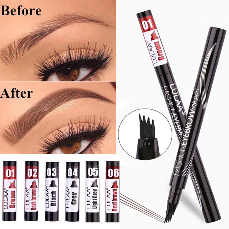 Eyebrow Tattoo 1PC Pen Waterproof 4 Points Eyebrow Pen Long Lasting Liquid Brow Pencil Natural Microblade               cil_voghion.com