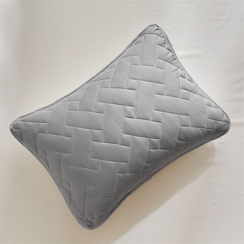 Completo copriletto trapuntato moderno in tinta unita - Copriletto jacquard da 3 pezzi con cuciture geometriche, piumone leggero per tutte le stagioni_voghion.com