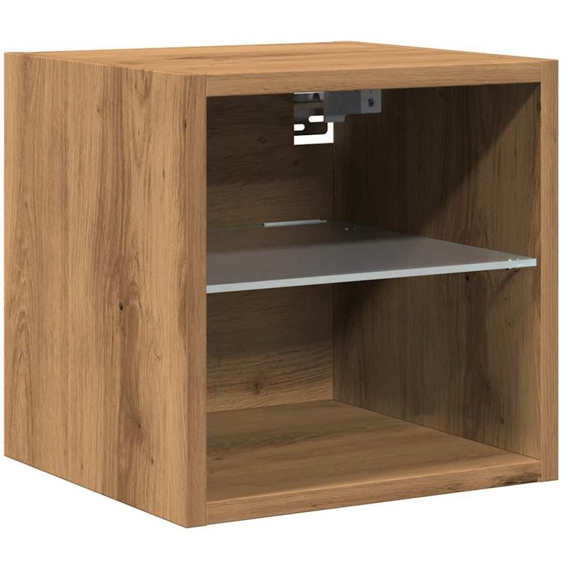 TV-Wandschrank mit LED-Leuchten Artisan-Eiche 30x28,5x30cm_voghion.com