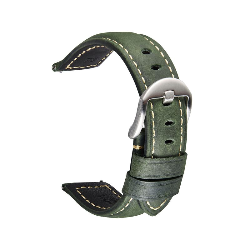Premium Genuine Leather Watch Band For Smartwatches - 22mm Quick Release Strap, Classic Retro Design, Soft & Durable, Multiple Color Options_voghion.com