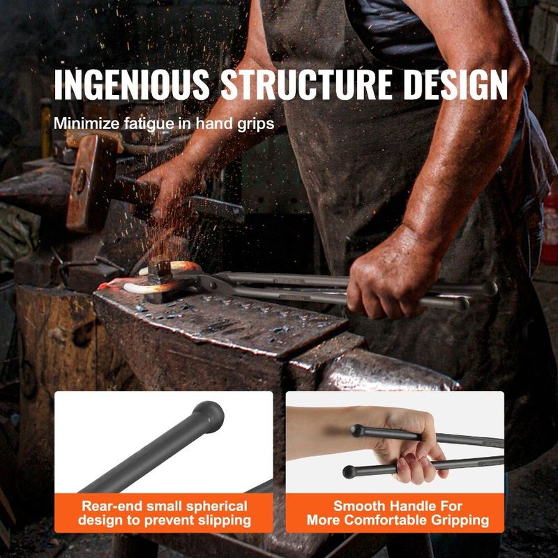 Jaw Steel Tongs 18' Forgings Block Horseshoes Wolf Steel Shapes Tongs With A3 Tongs Carbon Rivets For Curved Forge Blacksmith_voghion.com