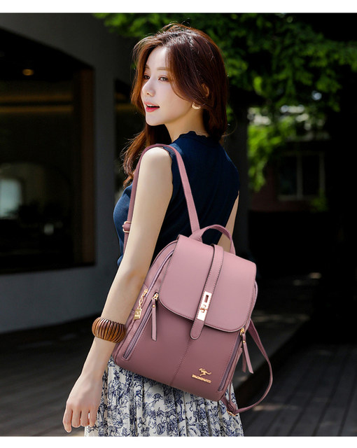 Women Large Capacity Backpack Purses High Quality Leather Female Vintage Bag School Bags Travel Bagpack Ladies Bookbag Rucksack_voghion.com