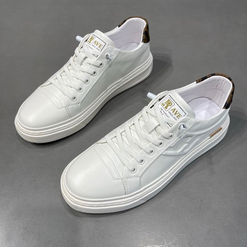 2025 Spring Edition Genuine Leather Board Versatile Trendy Casual Men's Low Cut White Shoes_voghion.com