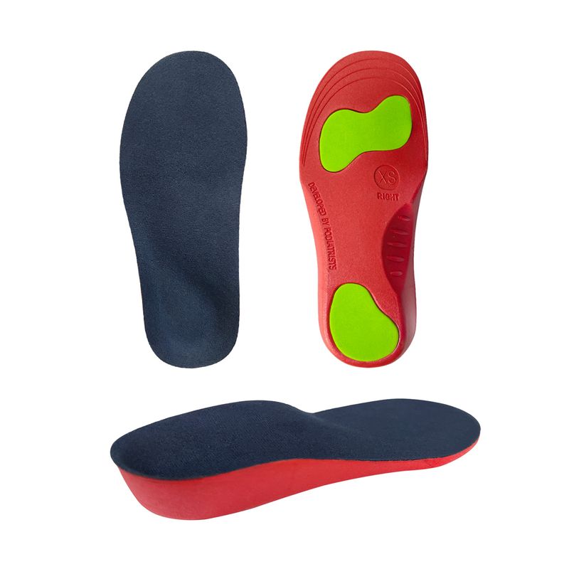 Children's inward facing toe shaped corrective insoles for inward outward turned XO shaped legs, baby flat feet support orthotic insoles _voghion.com