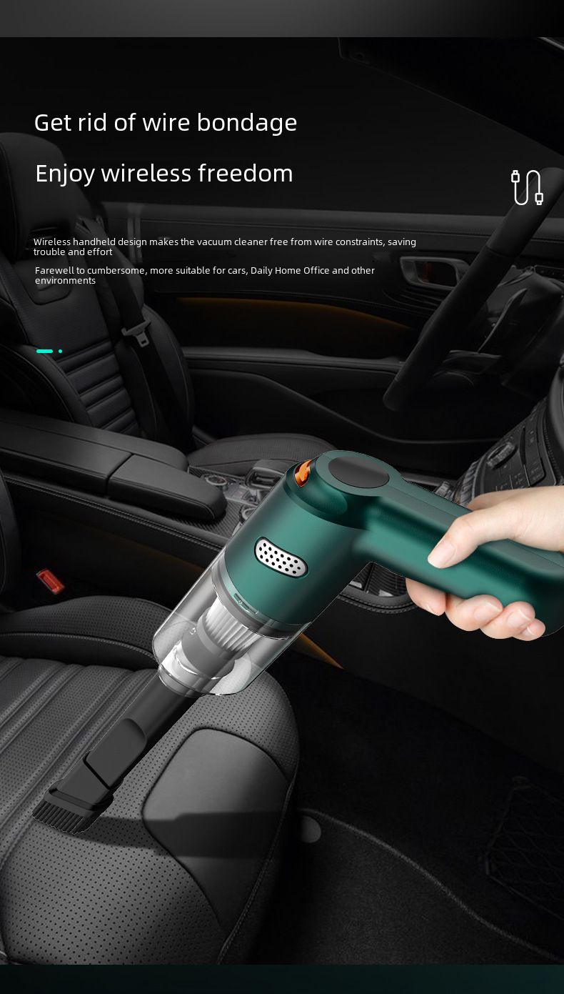 Autostofzuiger Auto Draadloos opladen Auto Huishoudelijk Handheld Kleine auto Mini Krachtige zuigkracht_voghion.com