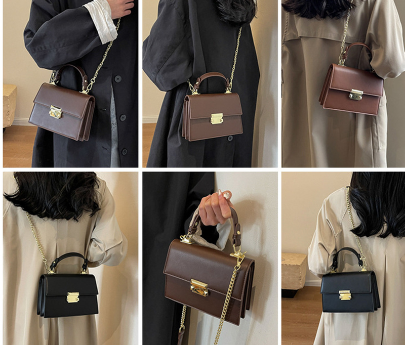 2023 Autumn/winter Square Lock Mini Parent-child Crossbody Cross Dressing Lipstick Mobile Phone Small Square Women's Bag_voghion.com