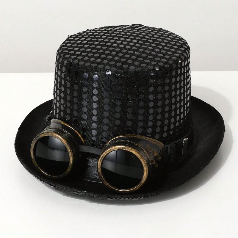 Medieval Renaissance Steampunk Gothic Top Hat Gear Heavy Industry Hat Cross Border Halloween Party_voghion.com