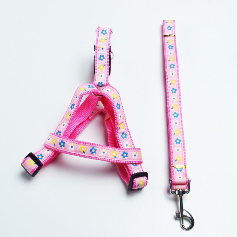 Fashion Patch Pet Multiple Colors Available Chest Harness Set Leash Dog Rope_voghion.com