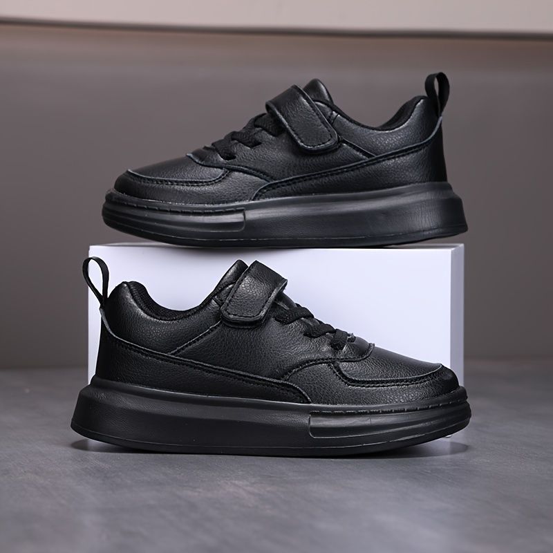 Boy's Solid Skate Shoes, Lace Up Comfy Non Slip Stree Style Sneakers For All Seasons Outdoor Workout Activities_voghion.com