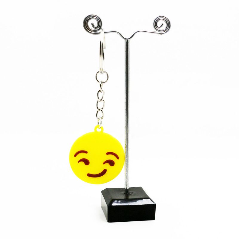 Expression nøglering Q søde udtryk serie emoji udtryk PVC nøglering taske vedhæng bil nøglering engros_voghion.com