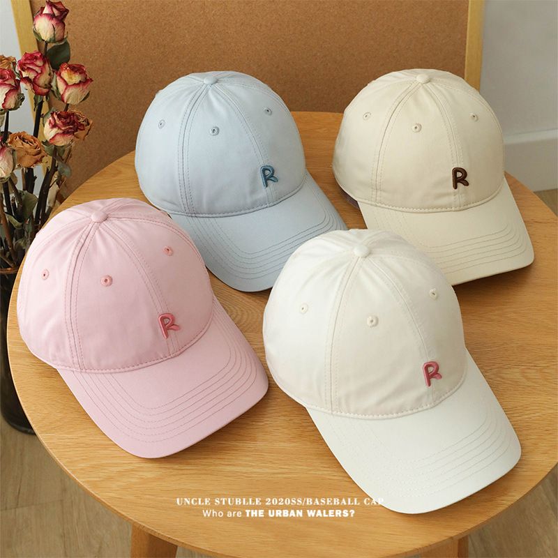 Cappellino da baseball R Label - Originale design a becco d'anatra con tesa larga e parte superiore morbida, cappello da sole con protezione UV per l'estate (cinturino regolabile)_voghion.com